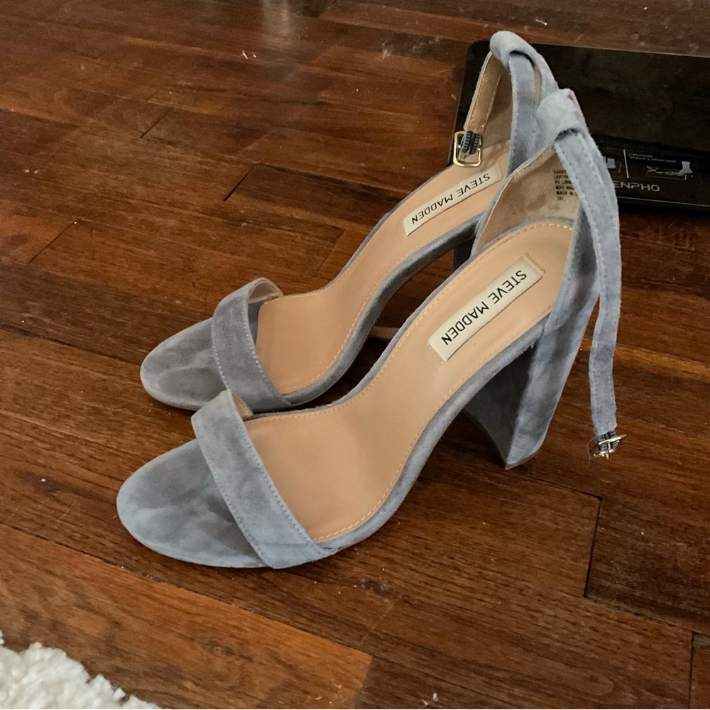 Steve Madden suede light blue heels